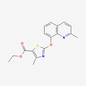 molecular formula C17H16N2O3S B1420856 4-甲基-2-[(2-甲基喹啉-8-基)氧基]-1,3-噻唑-5-羧酸乙酯 CAS No. 1199216-03-9