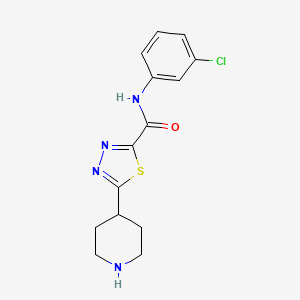 molecular formula C14H15ClN4OS B1420875 N-(3-Chlorophenyl)-5-piperidin-4-yl-1,3,4-thiadiazole-2-carboxamide CAS No. 1217862-31-1
