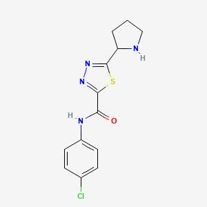 molecular formula C13H13ClN4OS B1420876 N-(4-chlorophenyl)-5-pyrrolidin-2-yl-1,3,4-thiadiazole-2-carboxamide CAS No. 1217862-92-4