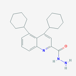 2-Quinolinecarboxylic acid, 4,5-dicyclohexyl-, hydrazide