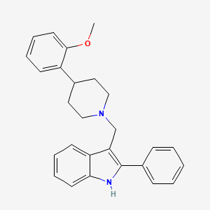 molecular formula C27H28N2O B14208822 1H-Indole, 3-[[4-(2-methoxyphenyl)-1-piperidinyl]methyl]-2-phenyl- CAS No. 827015-75-8