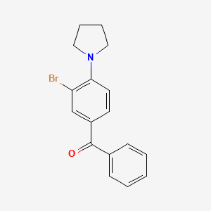 molecular formula C17H16BrNO B14208836 Methanone, [3-bromo-4-(1-pyrrolidinyl)phenyl]phenyl- CAS No. 834895-52-2