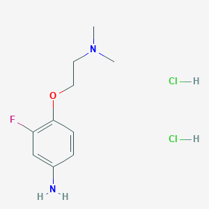 molecular formula C10H17Cl2FN2O B1420885 N-[2-(4-Amino-2-fluorophenoxy)ethyl]-N,N-dimethylamine dihydrochloride CAS No. 1185297-32-8