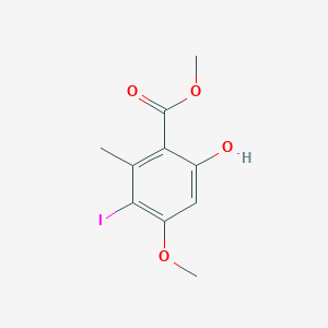 molecular formula C10H11IO4 B14208858 Methyl 6-hydroxy-3-iodo-4-methoxy-2-methylbenzoate CAS No. 823789-49-7