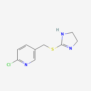 molecular formula C9H10ClN3S B14208861 2-Chloro-5-{[(4,5-dihydro-1H-imidazol-2-yl)sulfanyl]methyl}pyridine CAS No. 821782-40-5