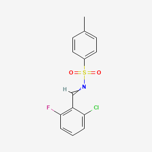 molecular formula C14H11ClFNO2S B14208878 N-[(2-Chloro-6-fluorophenyl)methylidene]-4-methylbenzene-1-sulfonamide CAS No. 827308-36-1