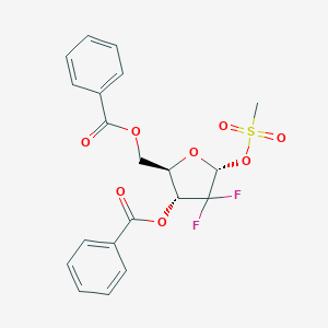 B142089 ((2R,3R,5R)-3-(Benzoyloxy)-4,4-difluoro-5-((methylsulfonyl)oxy)tetrahydrofuran-2-yl)methyl benzoate CAS No. 134877-42-2