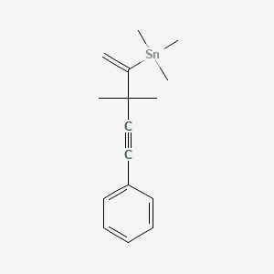 molecular formula C16H22Sn B14208901 (3,3-Dimethyl-5-phenylpent-1-en-4-yn-2-yl)(trimethyl)stannane CAS No. 820250-82-6