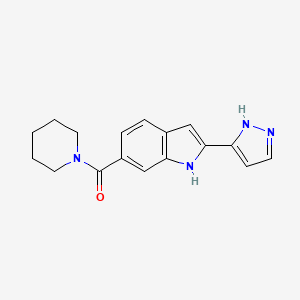 [2-(1,2-Dihydro-3H-pyrazol-3-ylidene)-2H-indol-6-yl](piperidin-1-yl)methanone