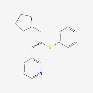 3-[3-Cyclopentyl-2-(phenylsulfanyl)prop-1-en-1-yl]pyridine