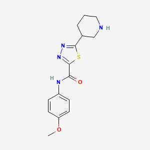 molecular formula C15H18N4O2S B1420896 N-(4-methoxyphenyl)-5-piperidin-3-yl-1,3,4-thiadiazole-2-carboxamide CAS No. 1217862-53-7