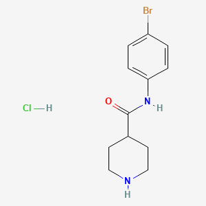 molecular formula C12H16BrClN2O B1420909 N-(4-溴苯基)哌啶-4-甲酰胺盐酸盐 CAS No. 1235441-19-6