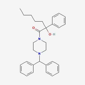 molecular formula C30H36N2O2 B14209139 Piperazine, 1-(diphenylmethyl)-4-(2-hydroxy-1-oxo-2-phenylheptyl)- CAS No. 824392-62-3