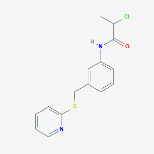 molecular formula C15H15ClN2OS B1420914 2-氯-N-{3-[(吡啶-2-基硫代)甲基]苯基}丙酰胺 CAS No. 1235440-69-3