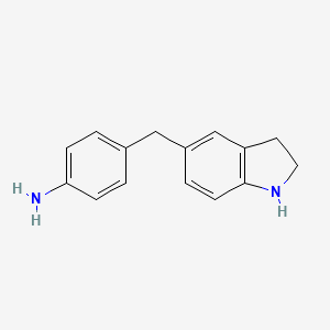 B1420915 4-(2,3-dihydro-1H-indol-5-ylmethyl)aniline CAS No. 1221725-87-6