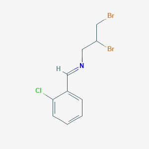 1-Propanamine, 2,3-dibromo-N-[(2-chlorophenyl)methylene]-