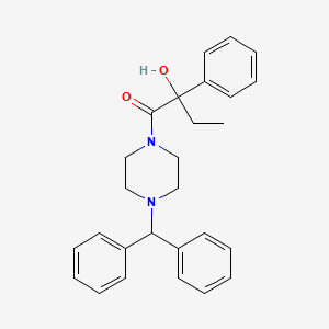 molecular formula C27H30N2O2 B14209175 Piperazine, 1-(diphenylmethyl)-4-(2-hydroxy-1-oxo-2-phenylbutyl)- CAS No. 824392-61-2