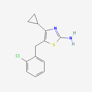 molecular formula C13H13ClN2S B1420918 5-[(2-氯苯基)甲基]-4-环丙基-1,3-噻唑-2-胺 CAS No. 1240527-91-6