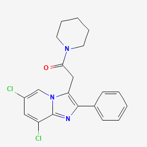 2-(6,8-Dichloro-2-phenylimidazo[1,2-a]pyridin-3-yl)-1-piperidin-1-ylethanone