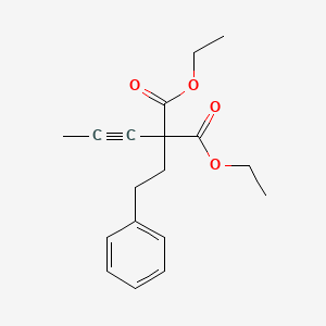 Diethyl (2-phenylethyl)(prop-1-yn-1-yl)propanedioate