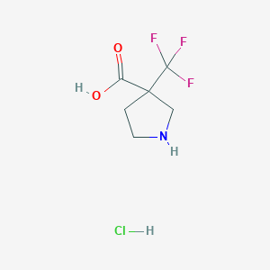 molecular formula C6H9ClF3NO2 B1420940 3-(三氟甲基)吡咯烷-3-甲酸盐酸盐 CAS No. 1235439-68-5