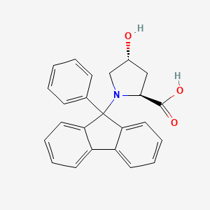 L-Proline, 4-hydroxy-1-(9-phenyl-9H-fluoren-9-yl)-, (4R)-