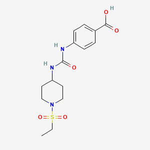 molecular formula C15H21N3O5S B1420952 4-({[1-(Ethanesulfonyl)piperidin-4-yl]carbamoyl}amino)benzoic acid CAS No. 1240529-19-4