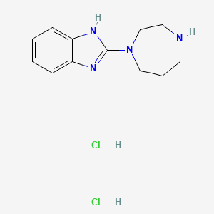 molecular formula C12H18Cl2N4 B1420954 2-(1,4-diazepan-1-yl)-1H-1,3-benzodiazole dihydrochloride CAS No. 1240526-56-0