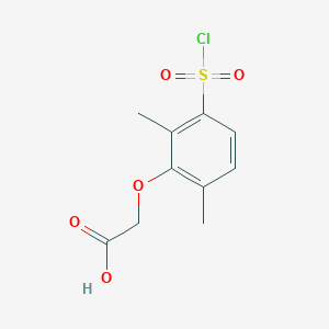 molecular formula C10H11ClO5S B1420963 2-[3-(氯磺酰基)-2,6-二甲基苯氧基]乙酸 CAS No. 1240528-80-6