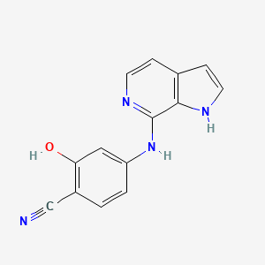 molecular formula C14H10N4O B14209648 2-Hydroxy-4-[(1H-pyrrolo[2,3-c]pyridin-7-yl)amino]benzonitrile CAS No. 918340-67-7