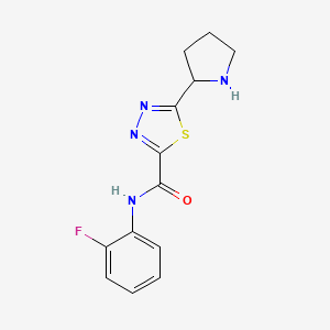 molecular formula C13H13FN4OS B1420984 N-(2-氟苯基)-5-吡咯烷-2-基-1,3,4-噻二唑-2-甲酰胺 CAS No. 1217863-01-8