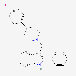 1H-Indole, 3-[[4-(4-fluorophenyl)-1-piperidinyl]methyl]-2-phenyl-