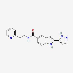 2-(1,2-Dihydro-3H-pyrazol-3-ylidene)-N-[2-(pyridin-2-yl)ethyl]-2H-indole-5-carboxamide