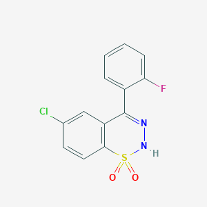 molecular formula C13H8ClFN2O2S B1421012 6-chloro-4-(2-fluorophenyl)-2H-1,2,3-benzothiadiazine 1,1-dioxide CAS No. 1031557-71-7