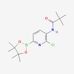 molecular formula C16H24BClN2O3 B1421017 N-(2-氯-6-(4,4,5,5-四甲基-1,3,2-二氧杂硼环-2-基)吡啶-3-基)叔丁酰胺 CAS No. 1309980-77-5