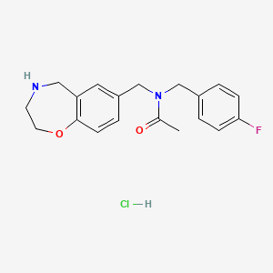 molecular formula C19H22ClFN2O2 B1421019 N-(4-氟苄基)-N-(2,3,4,5-四氢-1,4-苯并恶杂环庚-7-基甲基)乙酰胺盐酸盐 CAS No. 1185116-07-7