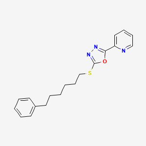 molecular formula C19H21N3OS B14210209 2-{5-[(6-Phenylhexyl)sulfanyl]-1,3,4-oxadiazol-2-YL}pyridine CAS No. 832077-72-2