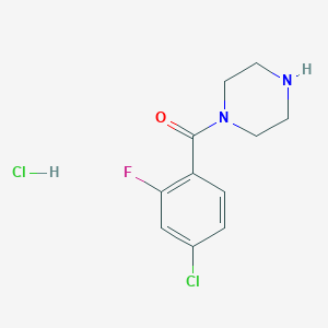molecular formula C11H13Cl2FN2O B1421025 1-(4-氯-2-氟苯甲酰)哌嗪盐酸盐 CAS No. 1240529-28-5