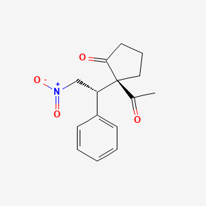 (2R)-2-Acetyl-2-[(1S)-2-nitro-1-phenylethyl]cyclopentan-1-one