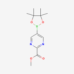molecular formula C12H17BN2O4 B1421028 Methyl 5-(4,4,5,5-tetramethyl-1,3,2-dioxaborolan-2-yl)pyrimidine-2-carboxylate CAS No. 1610705-51-5