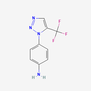 molecular formula C9H7F3N4 B1421030 4-[5-(三氟甲基)-1H-1,2,3-三唑-1-基]苯胺 CAS No. 1240526-22-0