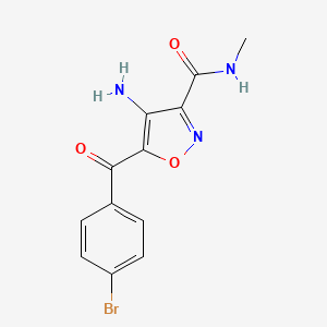 molecular formula C12H10BrN3O3 B14210333 3-Isoxazolecarboxamide, 4-amino-5-(4-bromobenzoyl)-N-methyl- CAS No. 830326-85-7