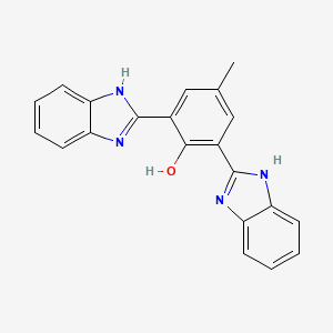 molecular formula C21H16N4O B14210337 2-(1H-Benzimidazol-2-yl)-6-(1,3-dihydro-2H-benzimidazol-2-ylidene)-4-methylcyclohexa-2,4-dien-1-one CAS No. 769171-68-8