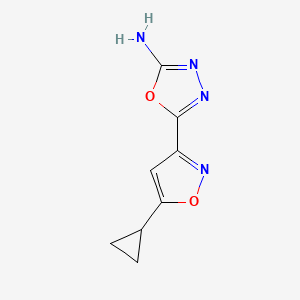 molecular formula C8H8N4O2 B1421036 5-(5-环丙基-1,2-噁唑-3-基)-1,3,4-噁二唑-2-胺 CAS No. 1248908-01-1