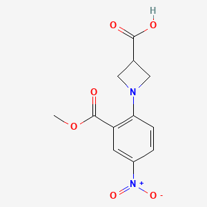 B1421039 1-[2-(Methoxycarbonyl)-4-nitrophenyl]-3-azetanecarboxylic acid CAS No. 1234873-83-6