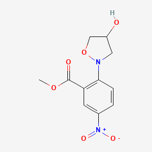 molecular formula C11H12N2O6 B1421063 2-[4-羟基二氢-2(3H)-异恶唑基]-5-硝基苯甲酸甲酯 CAS No. 1242267-99-7