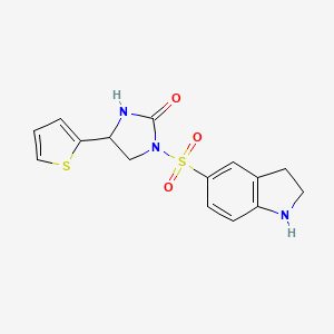 1-(2,3-Dihydro-1H-indole-5-sulfonyl)-4-(thiophen-2-yl)imidazolidin-2-one