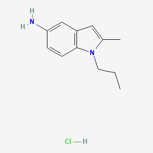 molecular formula C12H17ClN2 B1421078 2-甲基-1-丙基-1H-吲哚-5-胺盐酸盐 CAS No. 1185297-83-9