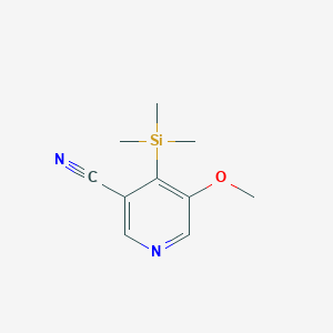 molecular formula C10H14N2OSi B1421079 5-甲氧基-4-(三甲基甲硅烷基)烟腈 CAS No. 1138444-11-7