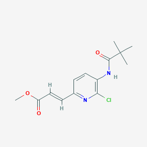 B1421080 Methyl 3-(6-chloro-5-pivalamidopyridin-2-YL)-acrylate CAS No. 1142192-21-9